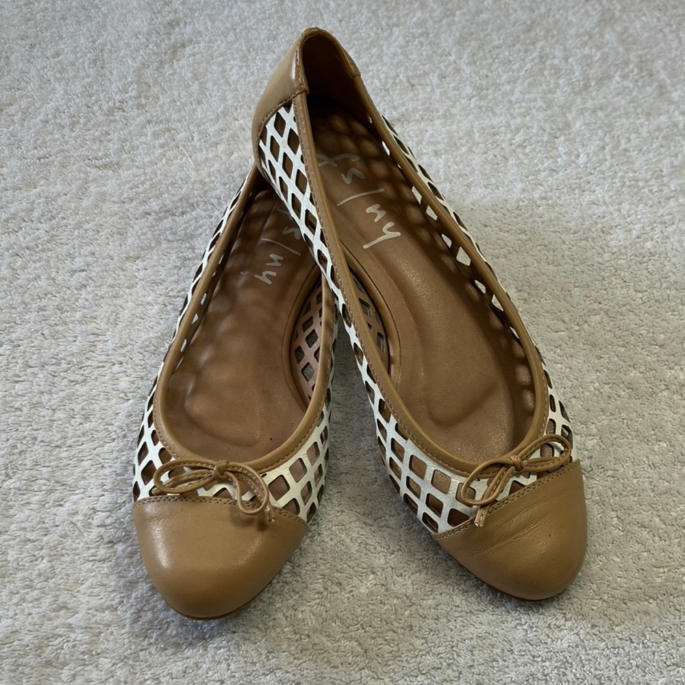 French Sole trellis cap toe flats